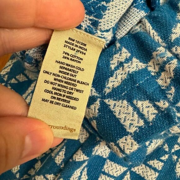 Soft Surroundings Narah Pants in Blue White Geometric Palazzo Size Small - Picture 4 of 5